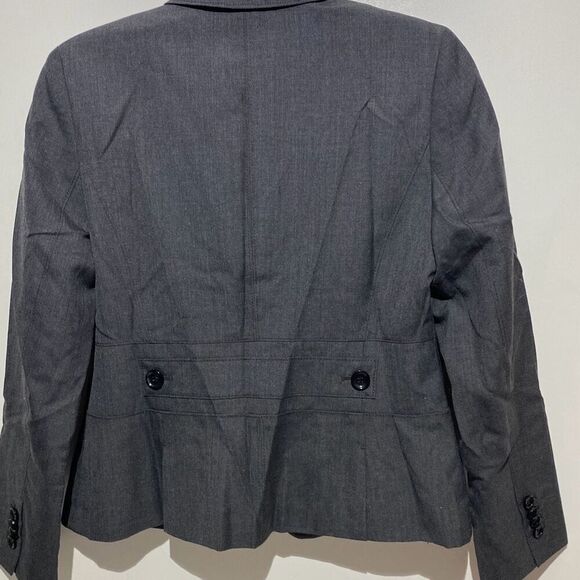 Ann Taylor Women's Gray Wool Blend Notch Lapel Two Button Blazer Size 8P - Picture 6 of 10